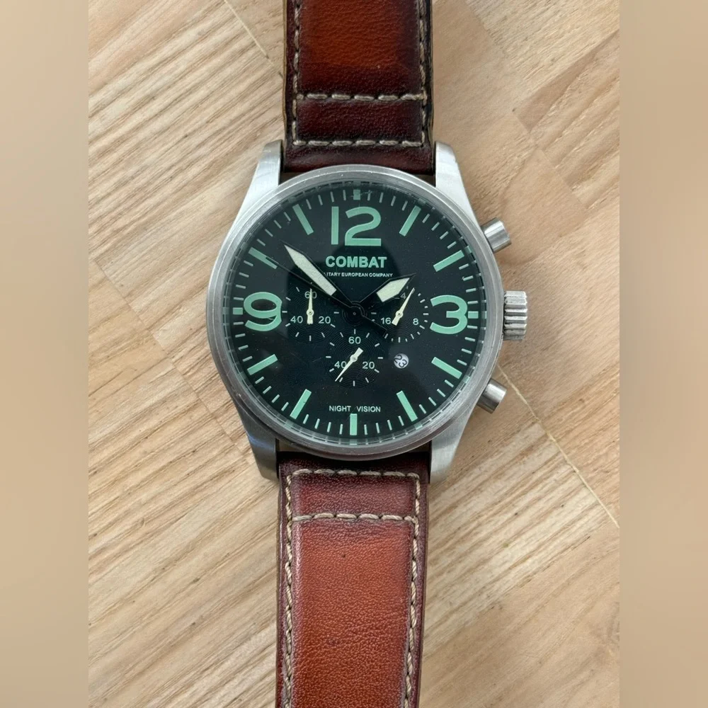 M.E.C. Military European Company Rare Combat Night Vision Chronograph Watch
